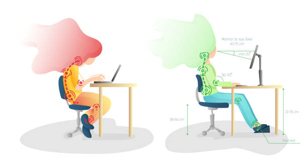 Person adjusting office chair seat height lever